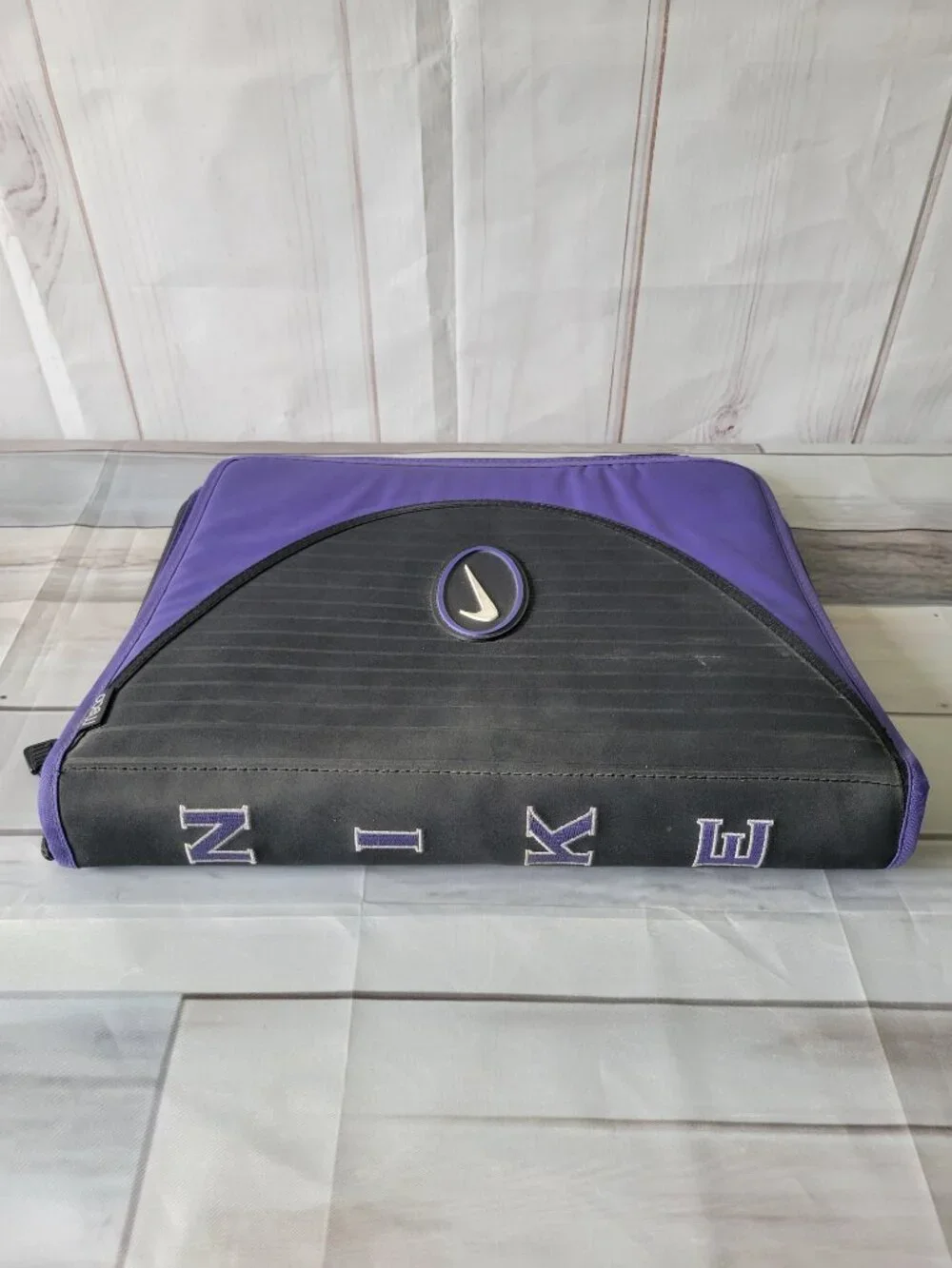 Vintage 90’s/Y2K Mead Nike 3 Ring Binder, Purple/Black, School Organizer Folder